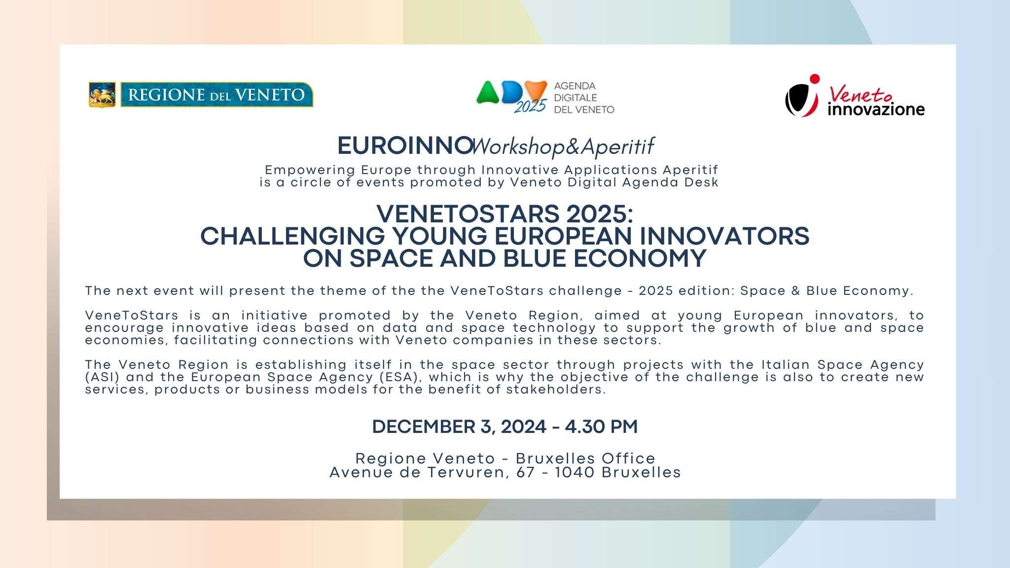  - Immagine relativa al progetto "VeneToStars 2025: Challenging Young European Innovators on Space and Blue economy"